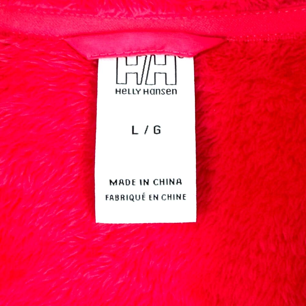 💐 Helly Hansen L Pink Fleece Jacket Full Zipper Hoodie Pockets Womens Fit - Picture 9 of 9